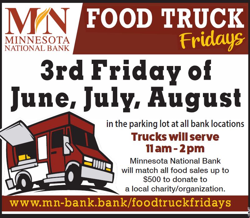 Food Truck Fridays 3rd Friday in Sauk Centre, Pelican Rapids, and Long Prairie